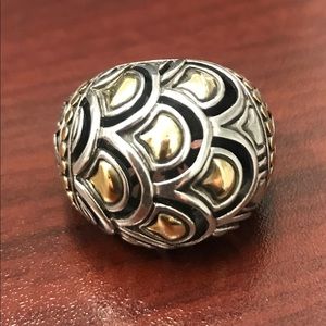 John Hardy 18k Yellow Gold & Silver Naga Dome Ring